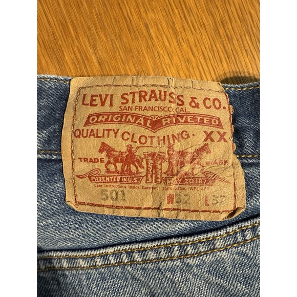 Levi's 501 Jeans Mens 32x32 (30x29) Blue Denim Button Fly Straight Leg 2000s Y2K - Picture 11 of 12